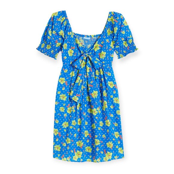 Draper James Blue Mini Dress XS - Polka Dot Floral Style - Picture 2 of 16
